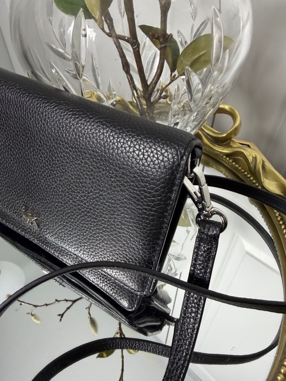 Michael Kors Black Pebbled Leather wallet Crossbody Bag - Picture 3 of 13